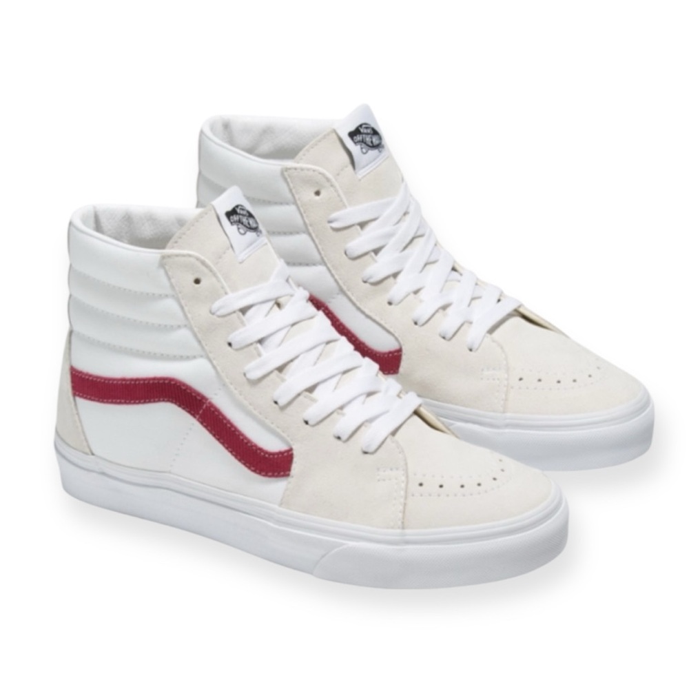 VANS | Sk8-Hi Corduroy Canvas Suede Leather in Rumba Red / True White